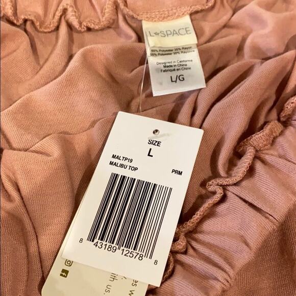 L*space off the shoulder top with bow tie NWT L - Picture 3 of 3